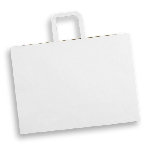 Extra Large Flat Handle Paper Bags White